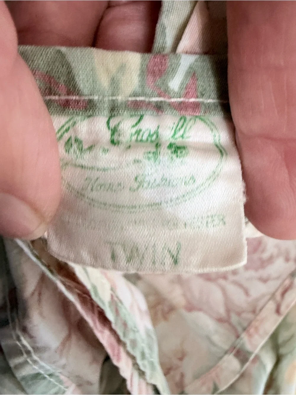 Vintage Croscill Floral Twin Sheet Floral Pastel USA Whimsical Cottage Grandma